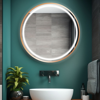 REA Zrkadlo LED 90cm brúsená ružová zlatá HOM-05510