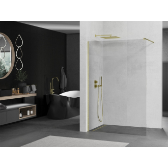 Mexen Kioto Walk-in sprchová stena 140x200, 8 transp., brúsené zlato 800-140-101-55-00