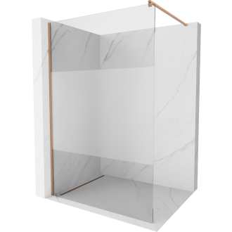 Mexen Kioto Walk-in sprchová stena 90x200, transp./frost 8, kefa. meď 800-090-101-65-35