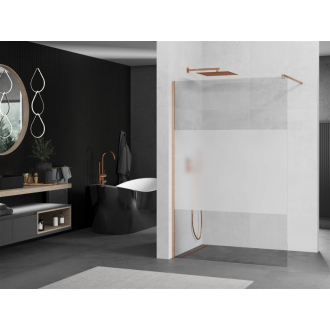 Mexen Kioto Walk-in sprchová stena 90x200, transp./frost 8, kefa. meď 800-090-101-65-35