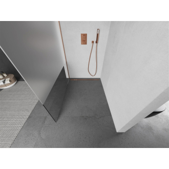 Mexen Kioto Walk-in sprchová stena 90x200, transp./frost 8, kefa. meď 800-090-101-65-35