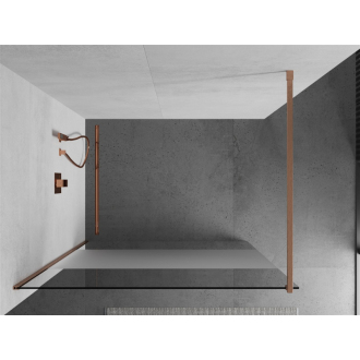 Mexen Kioto Walk-in sprchová stena 90x200, transp./frost 8, kefa. meď 800-090-101-65-35