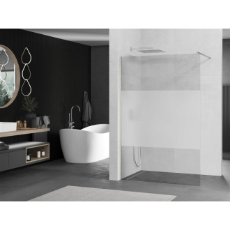 Mexen Kioto Walk-in sprchová stena 80x200, transp./frost 8, kefa. nikel 800-080-101-97-35
