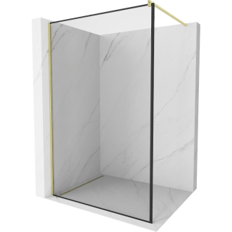 Mexen Kioto Walk-in sprchová stena 100x200, čierny vzor, brúsené zlato 800-100-101-55-70