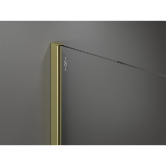 Mexen Kioto Walk-in sprchová stena 100x200, čierny vzor, brúsené zlato 800-100-101-55-70