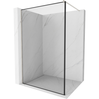 Mexen Kioto Walk-in sprchová stena 120x200, čierny vzor, brúsený nikel 800-120-101-97-70
