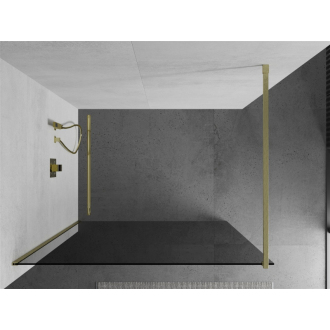 Mexen Kioto Walk-in sprchová stena 80x200 cm, grafit 8, brúsené zlato 800-080-101-55-40