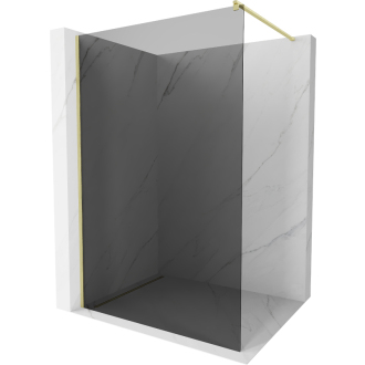 Mexen Kioto Walk-in sprchová stena 130x200 cm, grafit 8, brúsené zlato 800-130-101-55-40