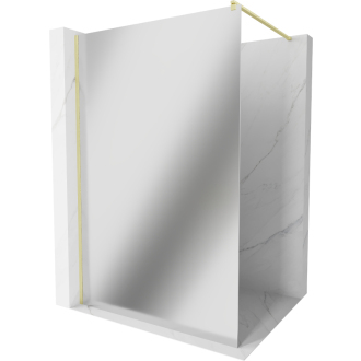 Mexen Kioto Walk-in sprchová stena 140x200 cm, 8 zrkadlo, brúsené zlato 800-140-101-55-50