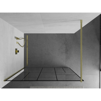 Mexen Kioto Walk-in sprchová stena 70x200, čierny vzor, brúsené zlato 800-070-101-55-78