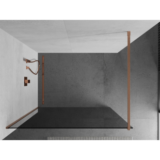 Mexen Kioto Walk-in sprchová stena 80x200 cm, grafit 8, kartáčovaná meď 800-080-101-65-40