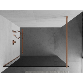 Mexen Kioto Walk-in sprchová stena 100x200 cm, grafit 8, kartáčovaná meď 800-100-101-65-40