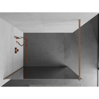 Mexen Kioto Walk-in sprchová stena 120x200, 8 zrkadlo, kefa. meď 800-120-101-65-50
