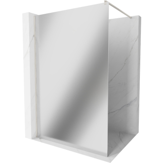 Mexen Kioto Walk-in sprchová stena 100x200, 8 zrkadlo, kefa. nikel 800-100-101-97-50