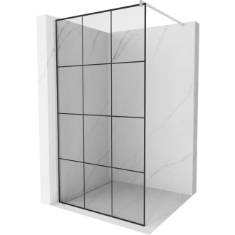Mexen Kioto Walk-in sprchová stena 110x200, čierny vzor, brúsený nikel 800-110-101-97-77