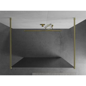 Mexen Kyoto voľne stojaca sprchová stena 130 x 200 cm, 8 mm zrkadlo, brúsené zlato - 800-130-002-55-50