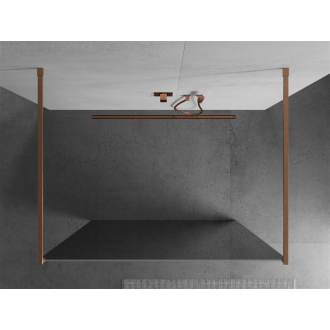Mexen Kyoto voľne stojaca sprchová stena 120 x 200 cm, 8 mm zrkadlo, brúsená meď - 800-120-002-65-50