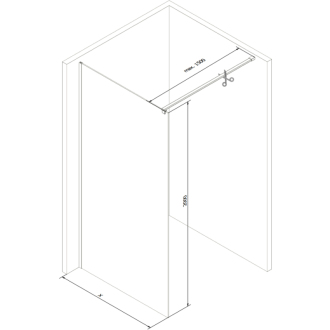 Mexen Kioto Walk-in sprchová stena 120x200, biely vzor, kefa. meď 800-120-101-65-97