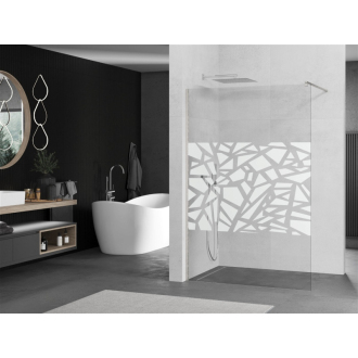 Mexen Kioto Walk-in sprchová stena 70x200, biely vzor, kefa. nikel 800-070-101-97-85