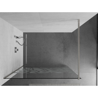 Mexen Kioto Walk-in sprchová stena 70x200, biely vzor, kefa. nikel 800-070-101-97-85
