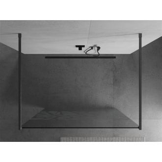 Mexen Kyoto voľne stojaca sprchová stena 130 x 200 cm, biely vzor 8 mm, pištoľová šedá kartáčovaná - 800-130-002-66-85