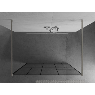 Mexen Kyoto voľne stojaca sprchová stena 110 x 200 cm, čierny vzor 8 mm, brúsený nikel - 800-110-002-97-78