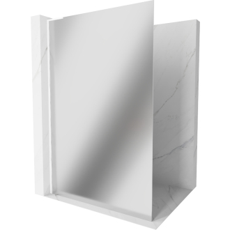 Mexen Kyoto L Walk-in sprchová stena 80 x 200 cm, zrkadlo, biela - 800-080-103-20-50