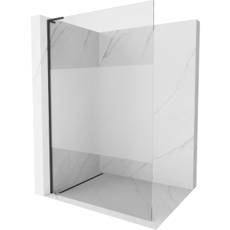Mexen Kioto L Walk-in sprchová stena 120x200, transp./mráz čierna 800-120-103-70-35