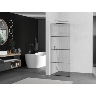 Mexen Kyoto L Walk-in sprchová stena 70 x 200 cm, čierny vzor, chróm - 800-070-103-01-77