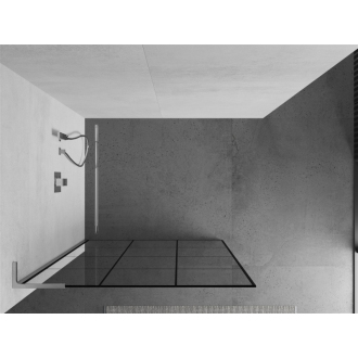 Mexen Kyoto L Walk-in sprchová stena 120 x 200 cm, čierny vzor, chróm - 800-120-103-01-77
