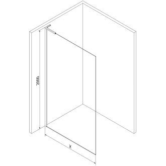 Mexen Kyoto L Walk-in sprchová stena 120 x 200 cm, čierny vzor, chróm - 800-120-103-01-77