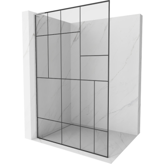 Mexen Kyoto L Walk-in sprchová stena 120 x 200 cm, čierny vzor, chróm - 800-120-103-01-78