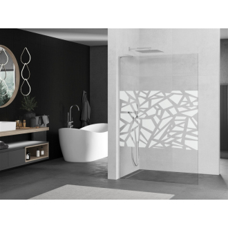 Mexen Kyoto L Walk-in sprchová stena 80 x 200 cm, biely vzor, chróm - 800-080-103-01-85