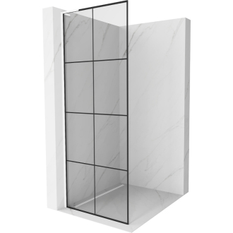 Mexen Kyoto L Walk-in sprchová stena 70 x 200 cm, čierny vzor, biela - 800-070-103-20-77