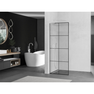 Mexen Kyoto L Walk-in sprchová stena 70 x 200 cm, čierny vzor, biela - 800-070-103-20-77