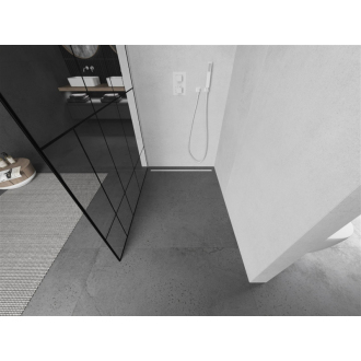 Mexen Kyoto L Walk-in sprchová stena 70 x 200 cm, čierny vzor, biela - 800-070-103-20-78