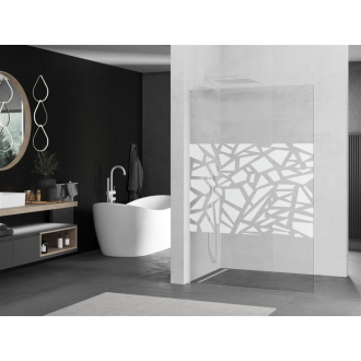 Mexen Kyoto L Walk-in sprchová stena 70 x 200 cm, biely vzor, biela - 800-070-103-20-85