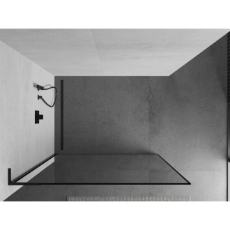 Mexen Kyoto L Walk-in sprchová stena 80 x 200 cm, čierny vzor, čierna - 800-080-103-70-70