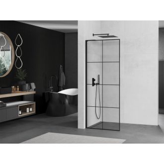 Mexen Kyoto L Walk-in sprchová stena 80 x 200 cm, čierny vzor, čierna - 800-080-103-70-77