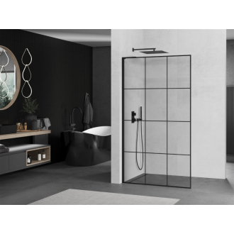 Mexen Kyoto L Walk-in sprchová stena 120 x 200 cm, čierny vzor, čierna - 800-120-103-70-77