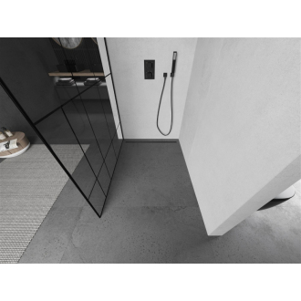 Mexen Kyoto L Walk-in sprchová stena 110 x 200 cm, čierny vzor, čierna - 800-110-103-70-78