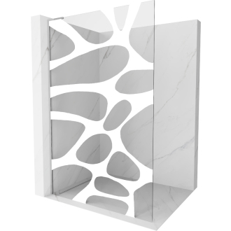 Mexen Kyoto L Walk-in sprchová stena 90 x 200 cm, biely vzor, chróm - 800-090-103-01-97