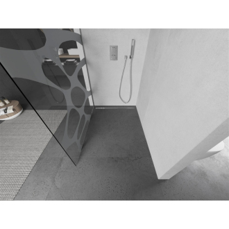 Mexen Kyoto L Walk-in sprchová stena 90 x 200 cm, biely vzor, chróm - 800-090-103-01-97