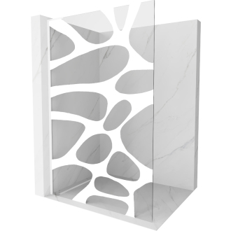 Mexen Kyoto L Walk-in sprchová stena 80 x 200 cm, biely vzor, biela - 800-080-103-20-97