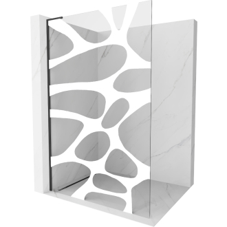 Mexen Kyoto L Walk-in sprchová stena 80 x 200 cm, biely vzor, čierna - 800-080-103-70-97