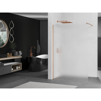 Mexen Kioto Walk-in sprchová stena 110x200 cm, mráz 8, kartáčovaná meď 800-110-101-65-30