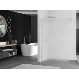 Mexen Kioto Walk-in sprchová stena 130x200 cm, mráz 8, kartáčovaný nikel 800-130-101-97-30