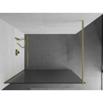 Mexen Kyoto Walk-in sprchová stena 110 x 200 cm, pruhy 8 mm, brúsené zlato - 800-110-101-55-09