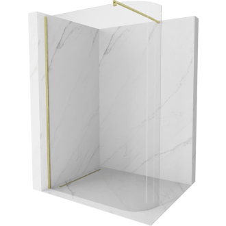 Mexen Kyoto zaoblená sprchová stena Walk-in 90 x 200 cm, 8 mm transparentné, brúsené zlato - 800-090-101-55-06