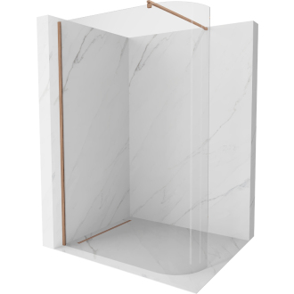 Mexen Kyoto zaoblená sprchová stena Walk-in 160 x 200 cm, 8 mm transparentná, kartáčovaná meď - 800-160-101-65-06